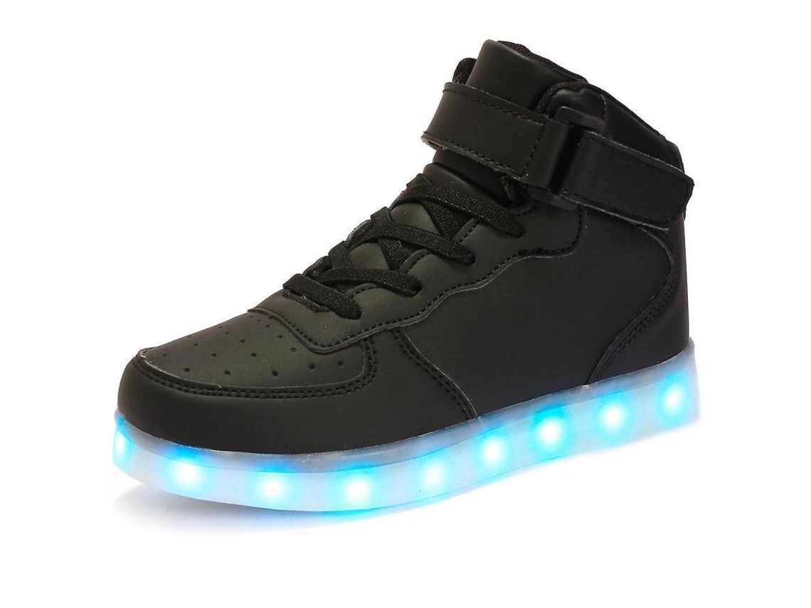 2026-zapatos Esportivos Para Meninos E Meninas Com Luz Led, Sapatilhas De Corrida Macias E Antiderrapantes 34 Negro