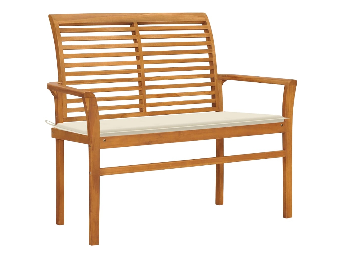 Banco de jardim VIDAXL Creme Teca
