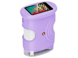 Microscópio Portátil Infantil Com Tela Hd De 2 Polegadas, Ampliação De 50, 1000x, Presente Educativo De Aniversário Para Crianças, Amarelo E Roxo
