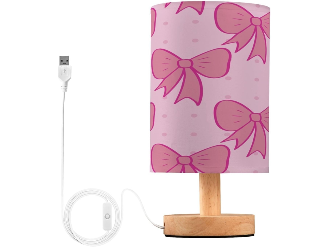 Abajur De Cabeceira Com Estampa Floral Em Aquarela, Luminária De Cabeceira Led, Luminária De Leitura Com Cúpula Tecido