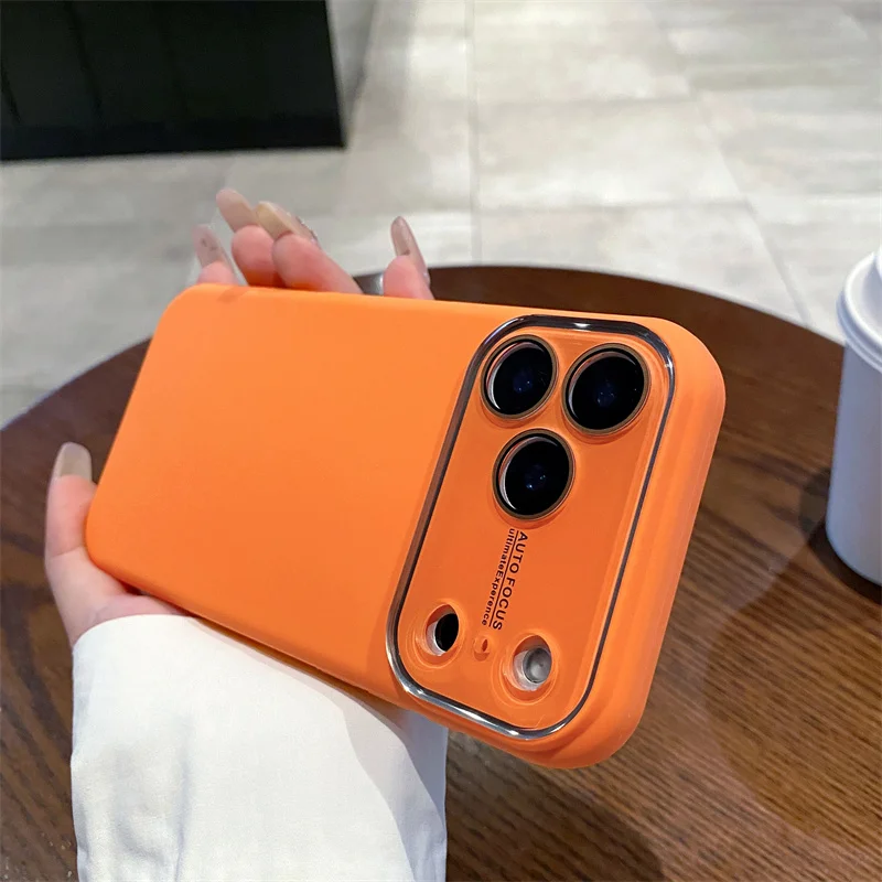 Capa De Celular De Silicone Líquido De Luxo (iphone 17, Laranja), Compatível Com Iphone, Oferece Proteção Completa.