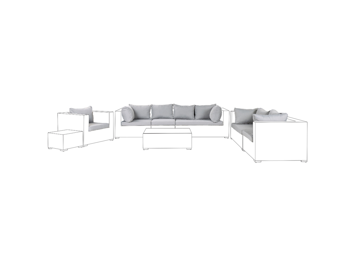 Conjunto De Capas Para Almofadas De Exterior Beliani Maestro Ii De Poliéster Cinzento 120x75x9