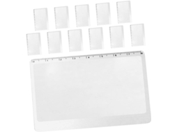 Conjunto De 12 Cartões De Bolso Portáteis Para Leitura Com Lupa, Marcador De Páginas E Escala Para Medição.