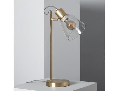 LEDKIA Candeeiro de Mesa Metal e Vidro Shirley Dourado