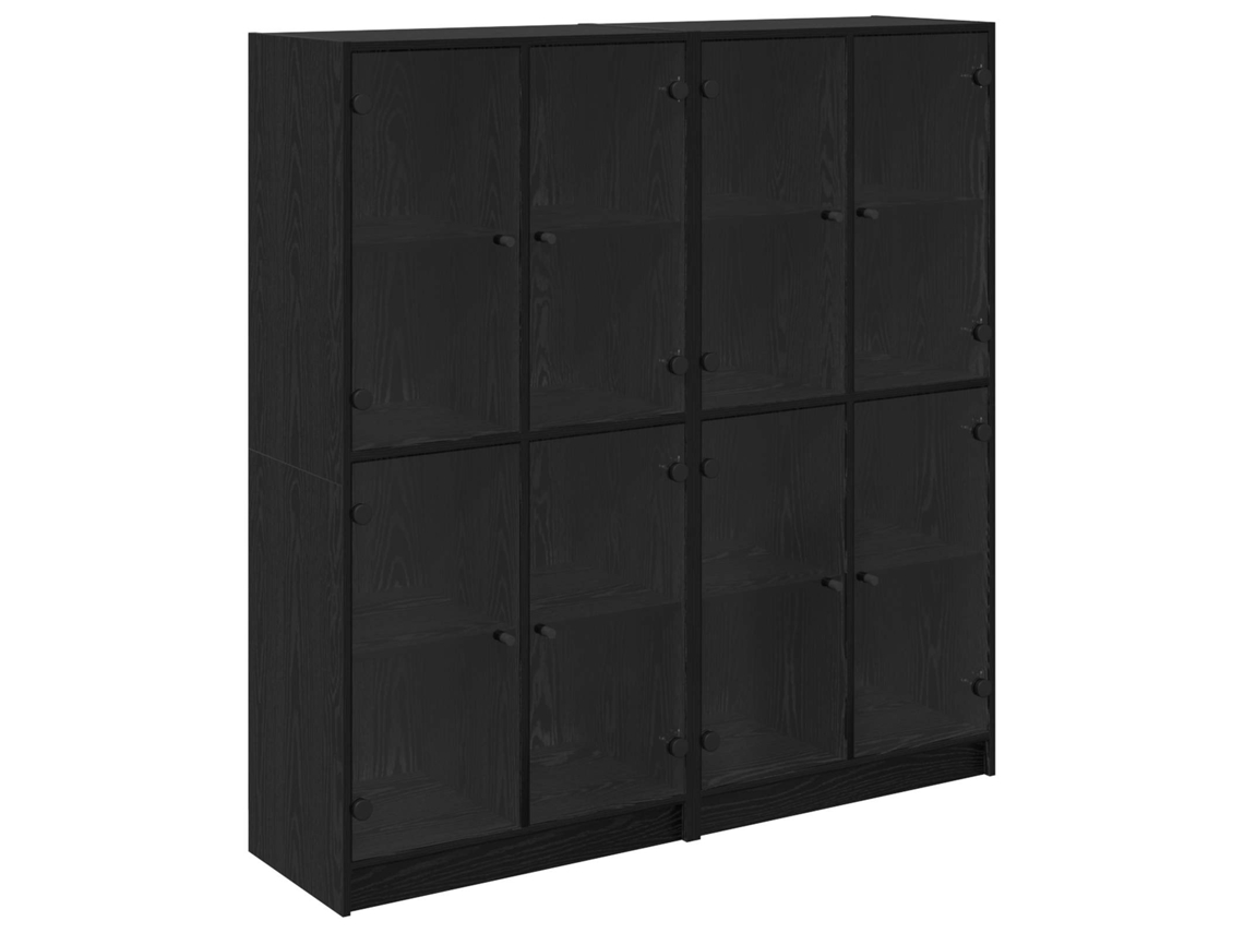 Vidaxl Buffê 2 Pcs Carvalho Preto 68 X 37 X 142 Cm Madeira Processada