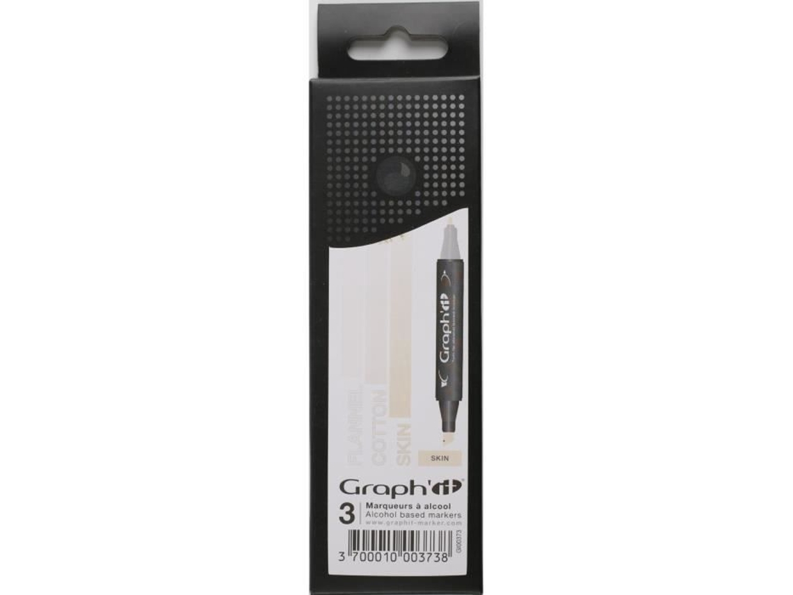 Conjunto de 3 marcadores de álcool Graphit - Gradient Skin - Graphit