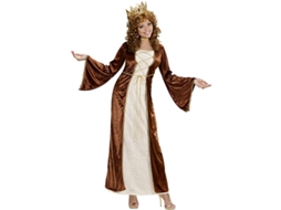 Fato de princesa medieval castanho e bege para mulher