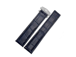 Pulseira De Couro Genuíno 19 22mm Para Relógios Tag Heuer Fecho Dobrável Preta Vermelha
