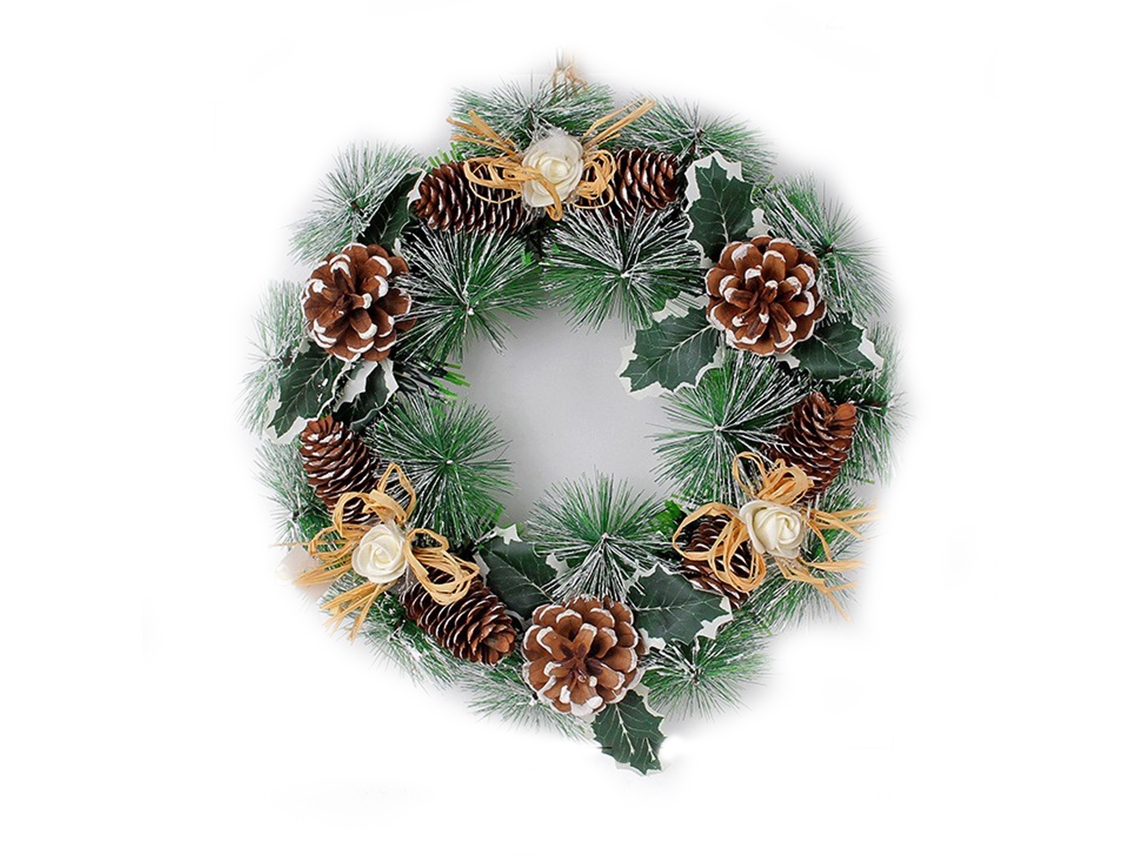 Guirlanda Artificial De Pinheiro Com Pinhas Para Porta, Decoração De Natal Natural Com Ramos Secos, Laxiscreed
