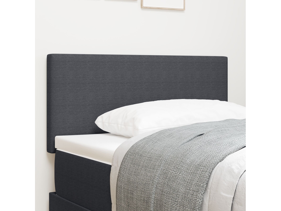 Cabeceira Design Simples Cinza Escuro 100 Cm Tecido Corduroy Lovely Home