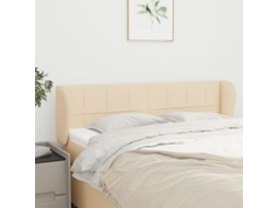 Vidaxl Cabeceira De Cama C/ Abas Tecido 147x23x78/88 Cm Creme