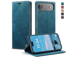 Capa Multifuncional Horizontal Flip Para Iphone 17 Air Em Couro.