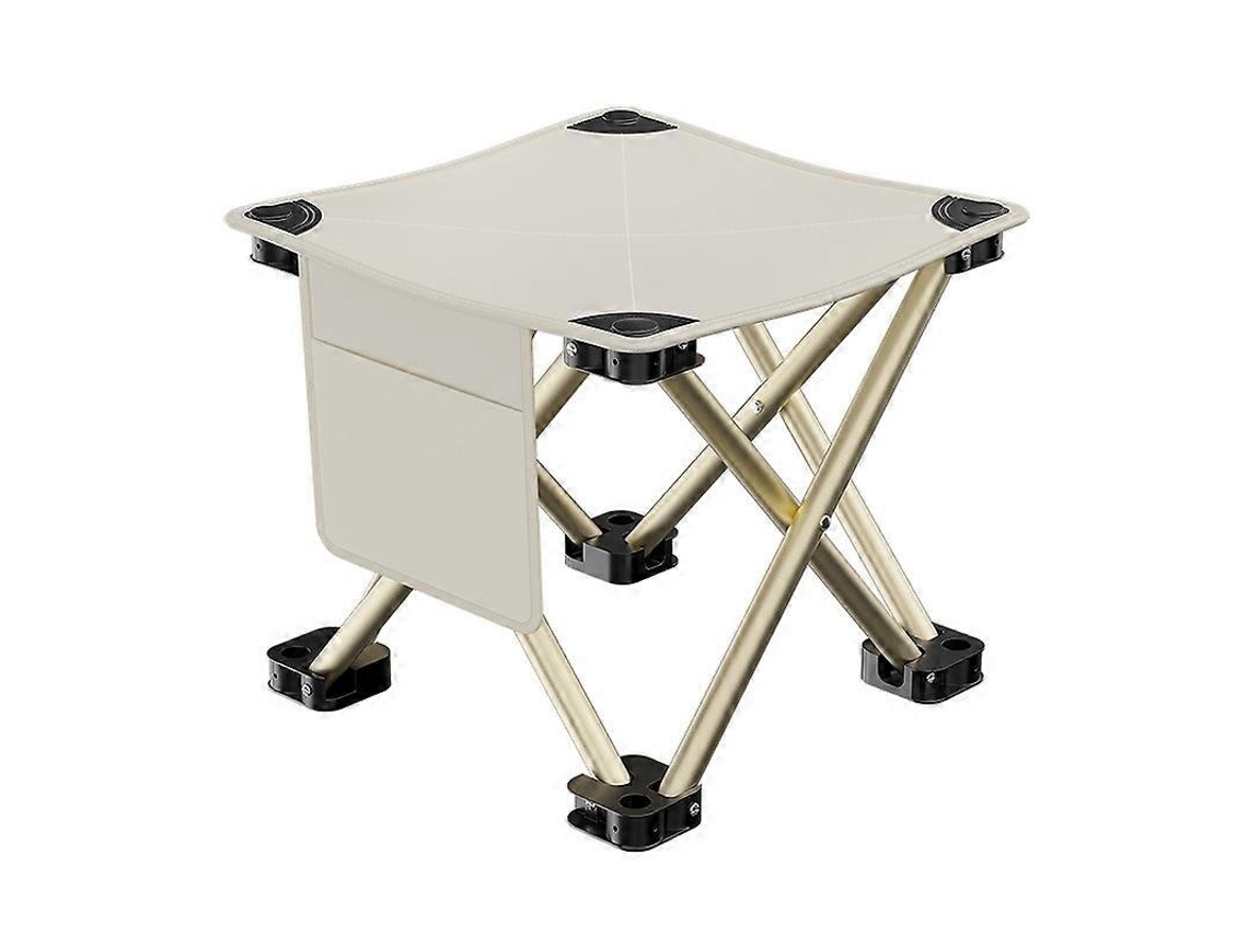 Cadeira de Camping AQUAFORGE, dobrável, portátil, para uso externo, branca, com apoio para os pés