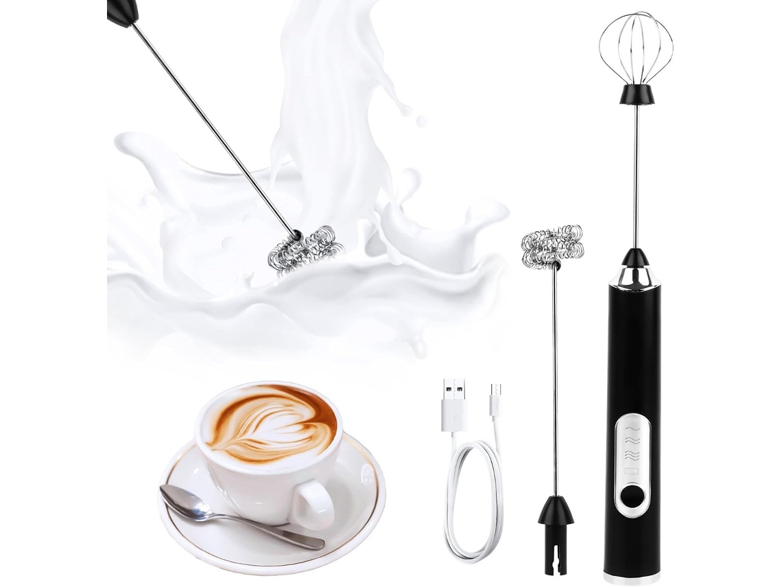 Batedor de leite manual Duplo para café com leite, cappuccino e creme AQUAFORGE