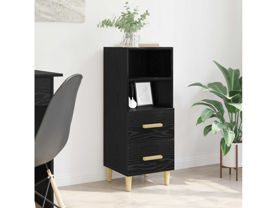 Vidaxl Buffet Carvalho Preto 34 X 34,5 X 90 Cm Madeira Processada
