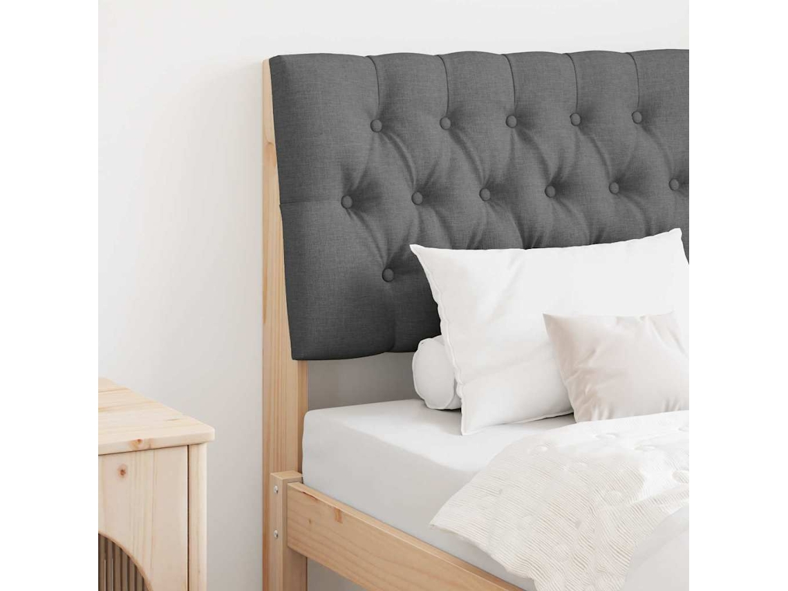 Vidaxl Cabeceira Estofada Cinza Escuro 75 Cm