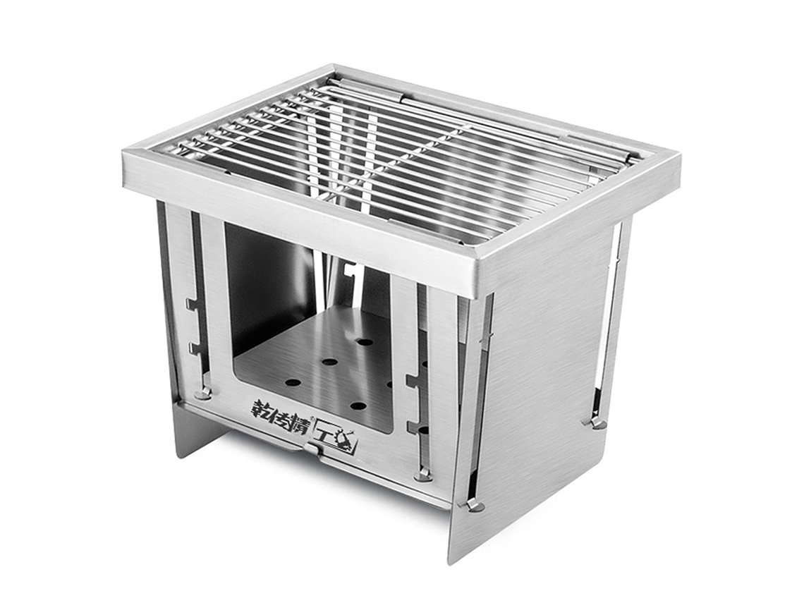 Churrasqueira Portátil de Aço Inox para Camping
