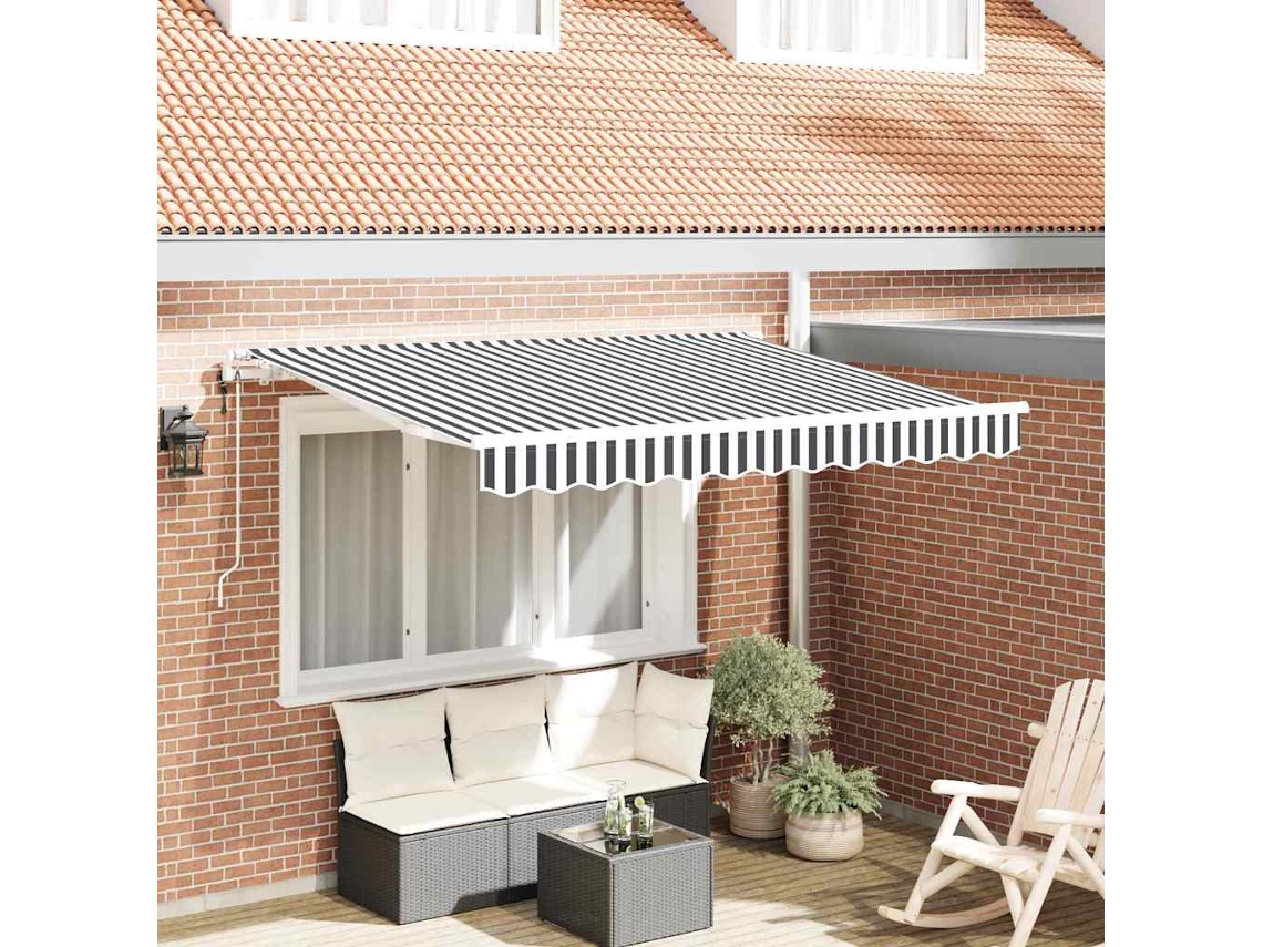 Vidaxl Toldo Retrátil Antracite 350 X 200 Cm Tecido