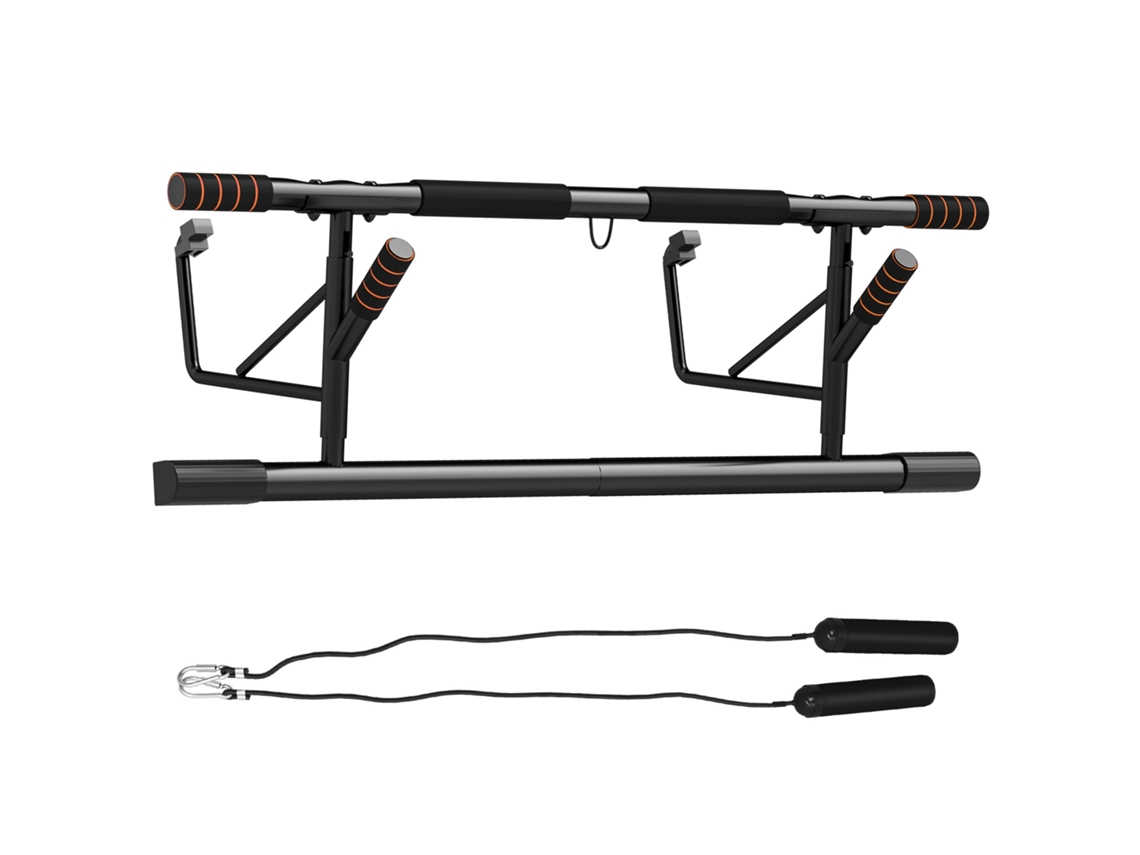 Barra de tração para porta com faixas de resistência e alças almofadadas 100x43x27cm preto BTFORUS