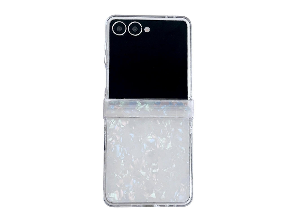 Conjunto De Três Peças De Capa De Celular Com Textura De Concha Perolada Para Samsung Galaxy Z Flip7 5g