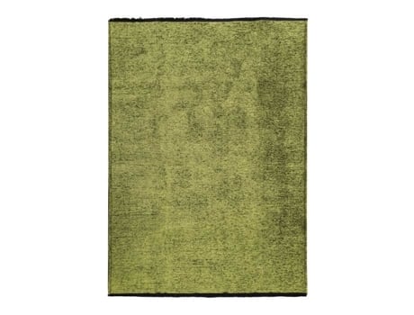Tapete Em Algodão E Poliéster Tecido Plano Verde 200x290