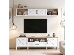 Conjunto de TV de parede 180*40*50cm, 2 unidades, branco, até 80 polegadas
