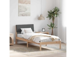 Vidaxl Estrutura Da Cama Castanho E Cinzento-escuro 75 X 190 Cm