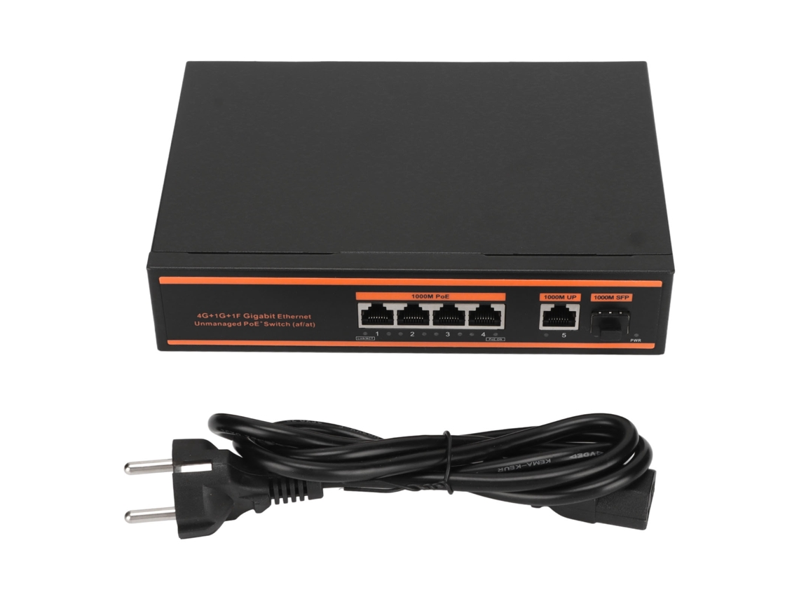Switch Poe Não Gerenciado (4+1+1 Porta 1000m Desktop)