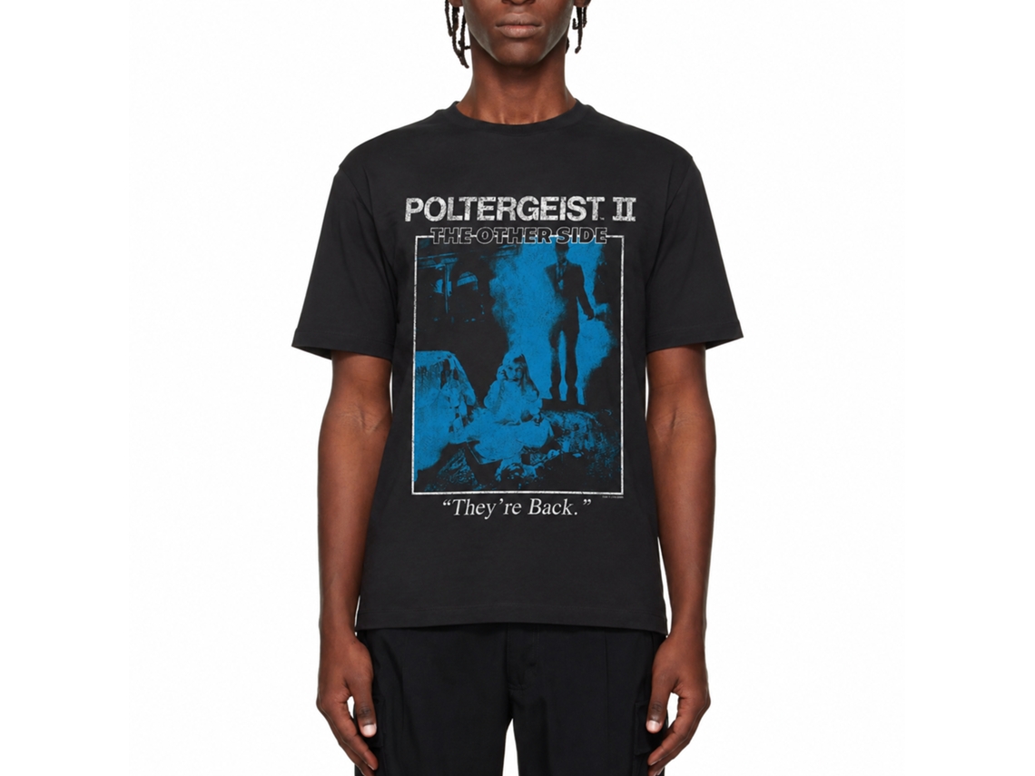 Rockinstone Poltergeist Movie Theyre Back Poster Black Adult T-shirt Size:xxxl