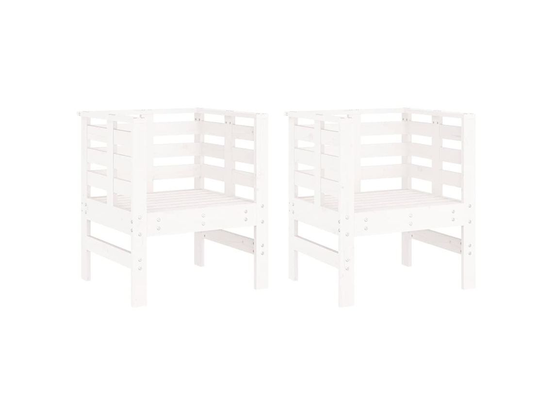 Garden Chair, Garden Chairs Vidaxl Branco Madeira De Pinho (n/a)