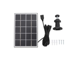 Painel Solar Monocristalino 3w Para Câmara De Segurança Exterior 5v Carregador Solar Com Suporte Preto