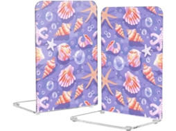Suporte Para Livros Em Formato De Estrela Do Mar Concha Acrílico Roxo, Transparente, Com Almofadas Antiderrapantes
