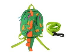 Mochila Para Crianças Com Correia Antiperdida Dinossauro Bonito Capacidade Grande 2-4 Anos Verde