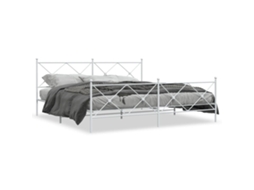 Bed Frame, Bed Frames Vidaxl Branco Aço (200 X 200 Cm)