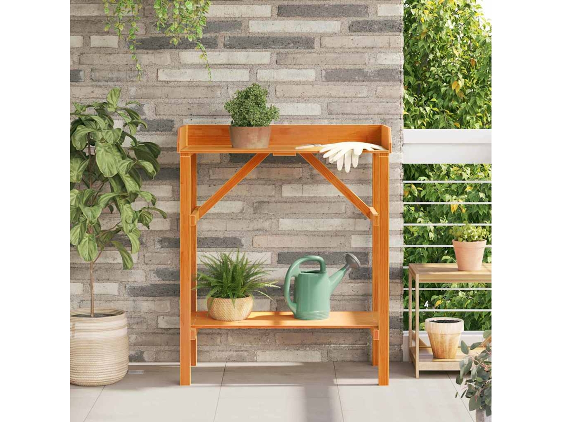 Vidaxl Mesa De Envasamento Com Prateleira Castanho 75 X 40 X 90 Cm