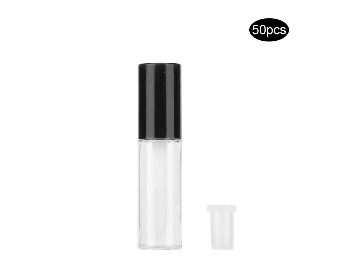 50 unidades de mini tubos vazios para brilho labial de 1,2 ml