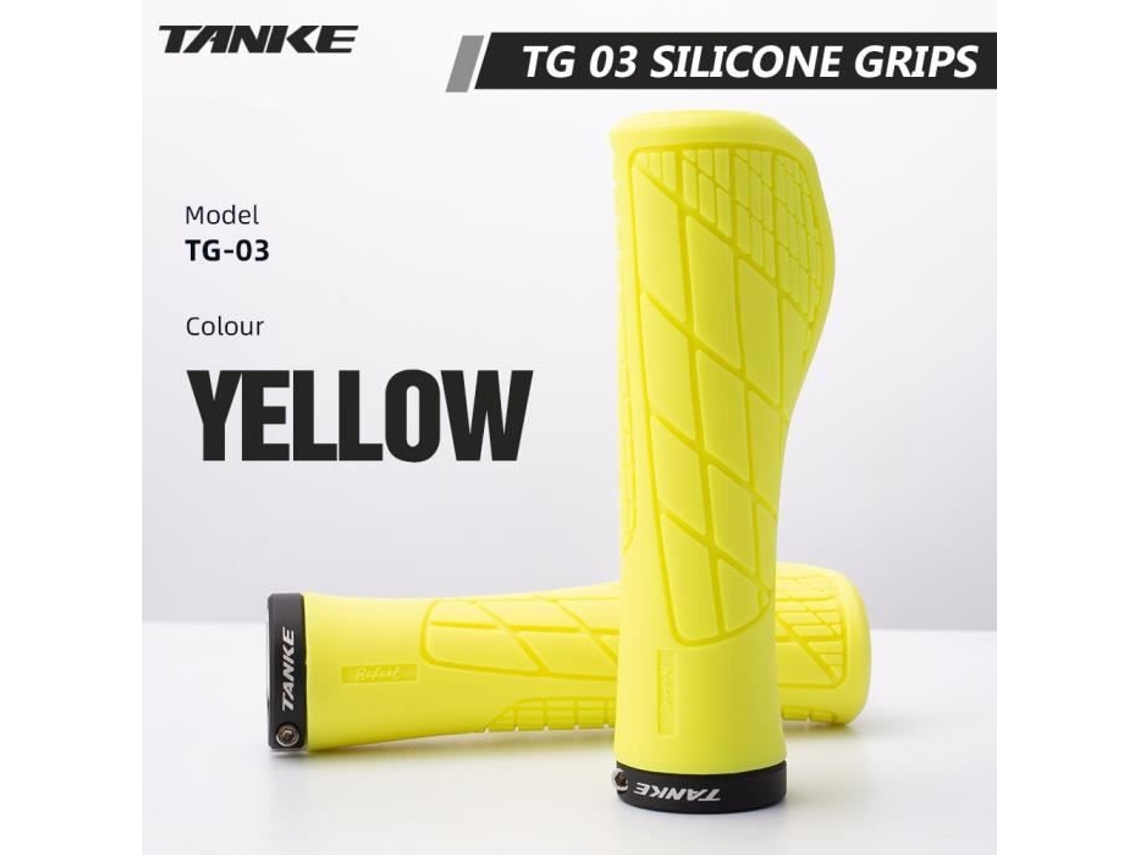 Capa para Guidão de Bicicleta Capa de Silicone para Guidão de Bicicleta Tanke 1 Par de Capa para Guidão de Bicicleta Mtb Tipo 08 Amarelo-A