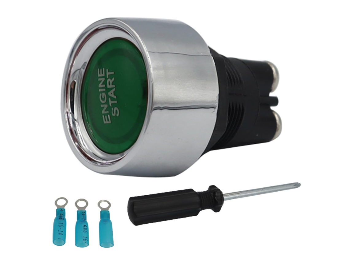 Botão De Partida Do Motor Do Carro 12v/24v Com Iluminação Led E Interruptor Automático