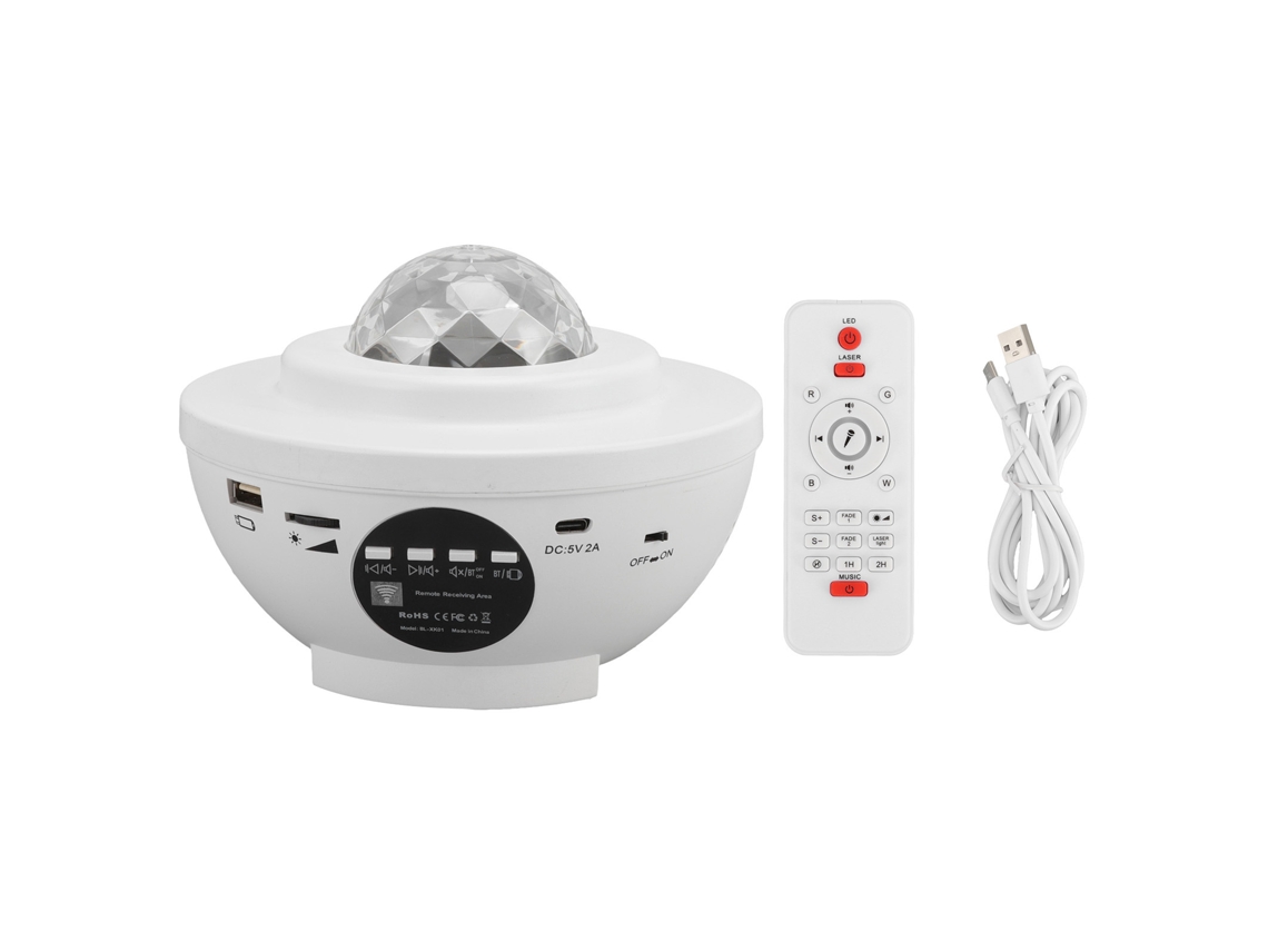 Projetor de estrelas com controle remoto e Bluetooth, luz noturna galáxia, USB, presente, branco | S/MARCA