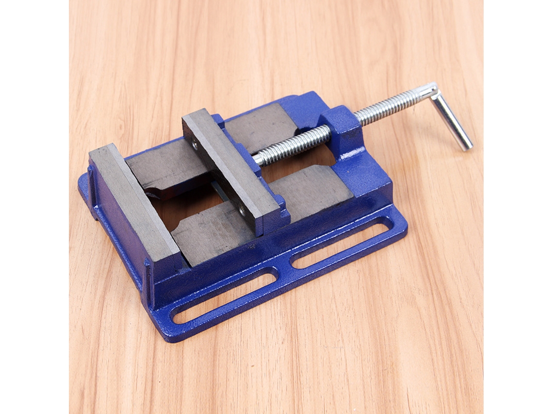 Torno De Broca Vise Aço Abertura Amplia Fixação Firme Bancada Clamp Ferramenta Para Marcenaria 3in Azul