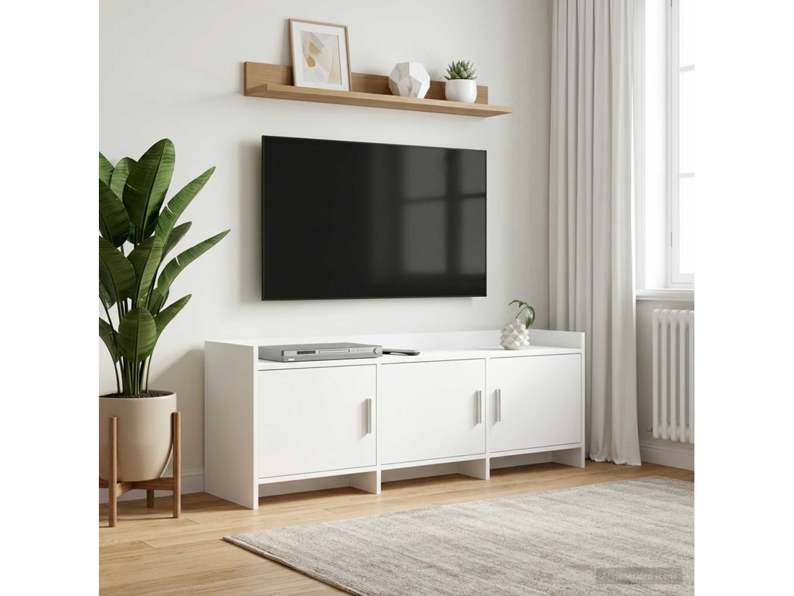 Vidaxl Gabinete Para Tv 130 X 33 X 47 Cm Branco Derivados De Madeira