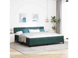 Vidaxl Cama Box Com Colchão Verde Escuro 200 X 200 Cm Veludo