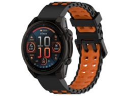 Bracelete para Garmin silicone bicolor com fivela dupla e cinza e preto XIAOMOYU (22mm)