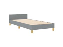 Conjunto 1 Estrado De Cama Plataforma Vidaxl Cinzento-claro Tecido (90 X 200 Cm)