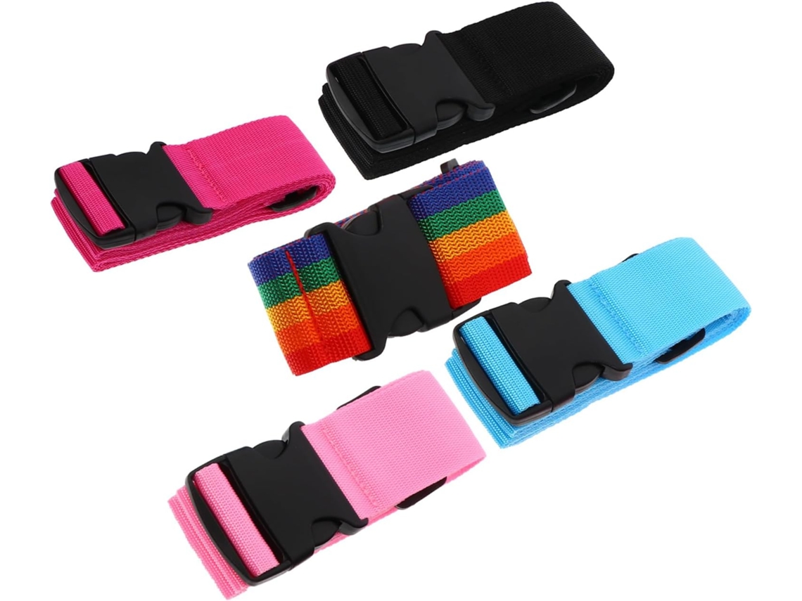 Conjunto De 5 Peças Cintas Amarração Malas E Bagagens Orfofe, Resistentes, Ajustáveis E Fáceis De Usar, Cor