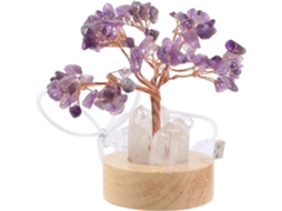 Luminária De Mesa Em Formato Árvore Cristal Ametista Decoração