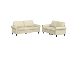 Sofa Set, Sofa Sets Vidaxl Creme Couro Artificial (n/a)