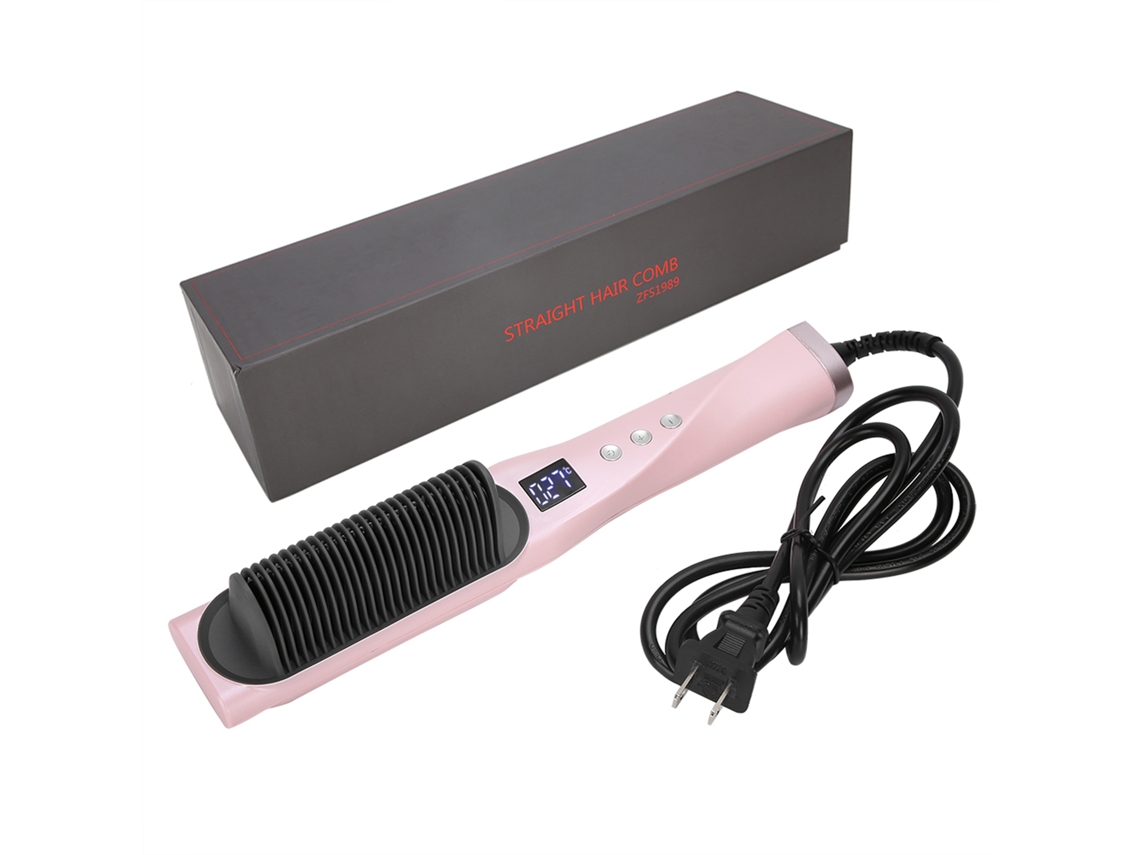 Escova Alisadora Elétrica Com Íons, Temperatura Constante, Plug Eua 110 240v