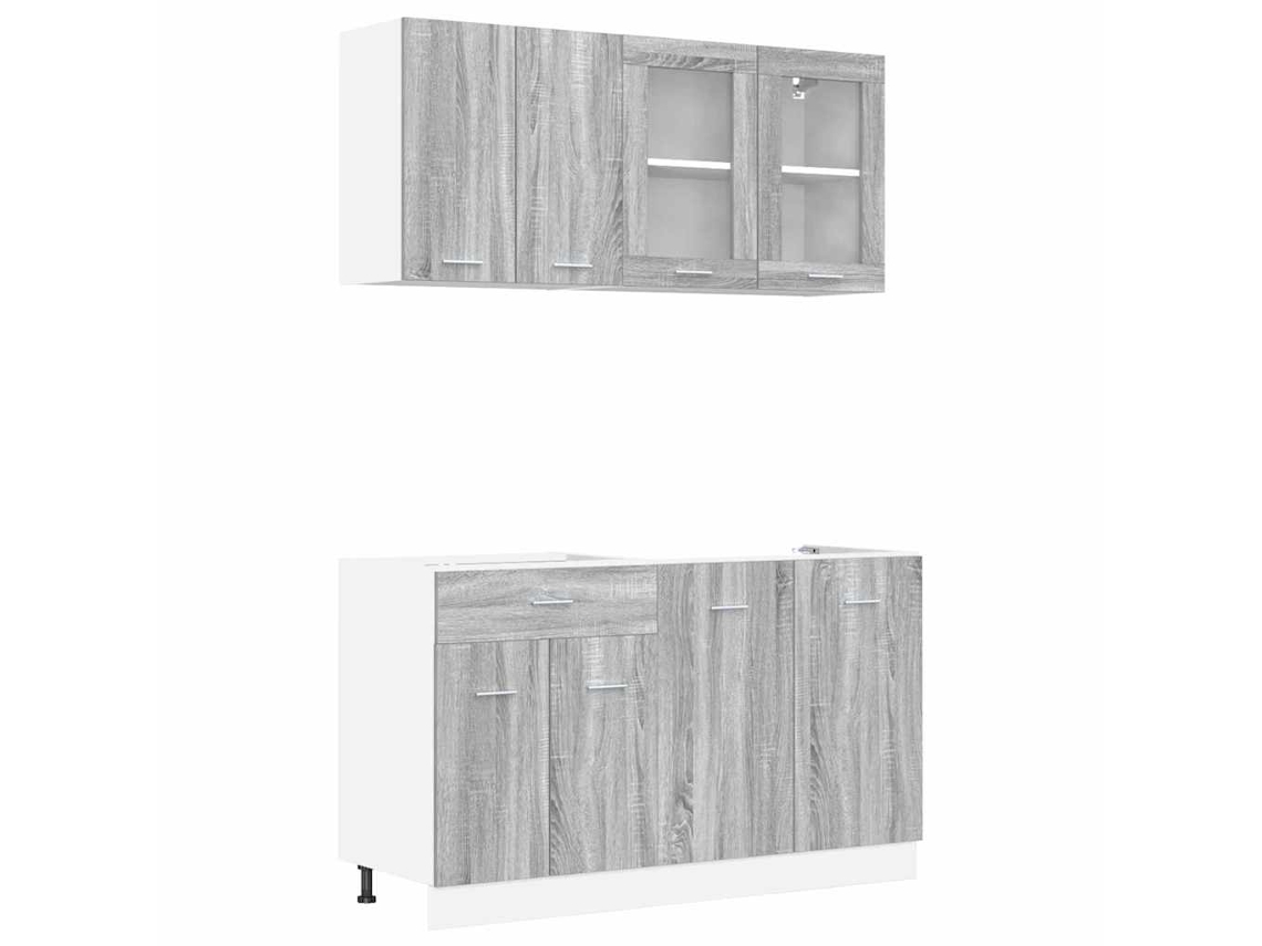Conjunto de armários de cozinha Lyon, 4 peças, Sonoma Cinzento, EXCLUSIVO DA MAISON