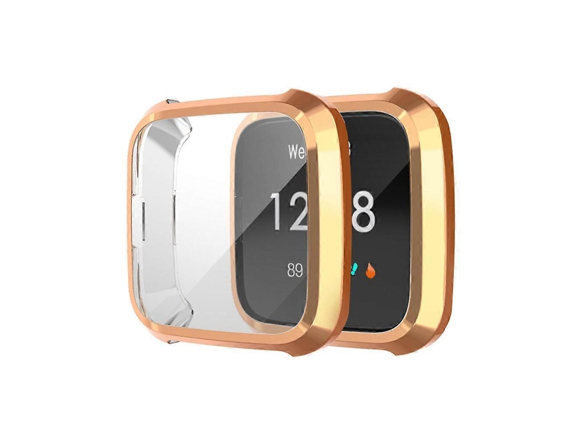 Capa Protetora Resistente Para Smartwatch Na Cor Ouro Rosa.